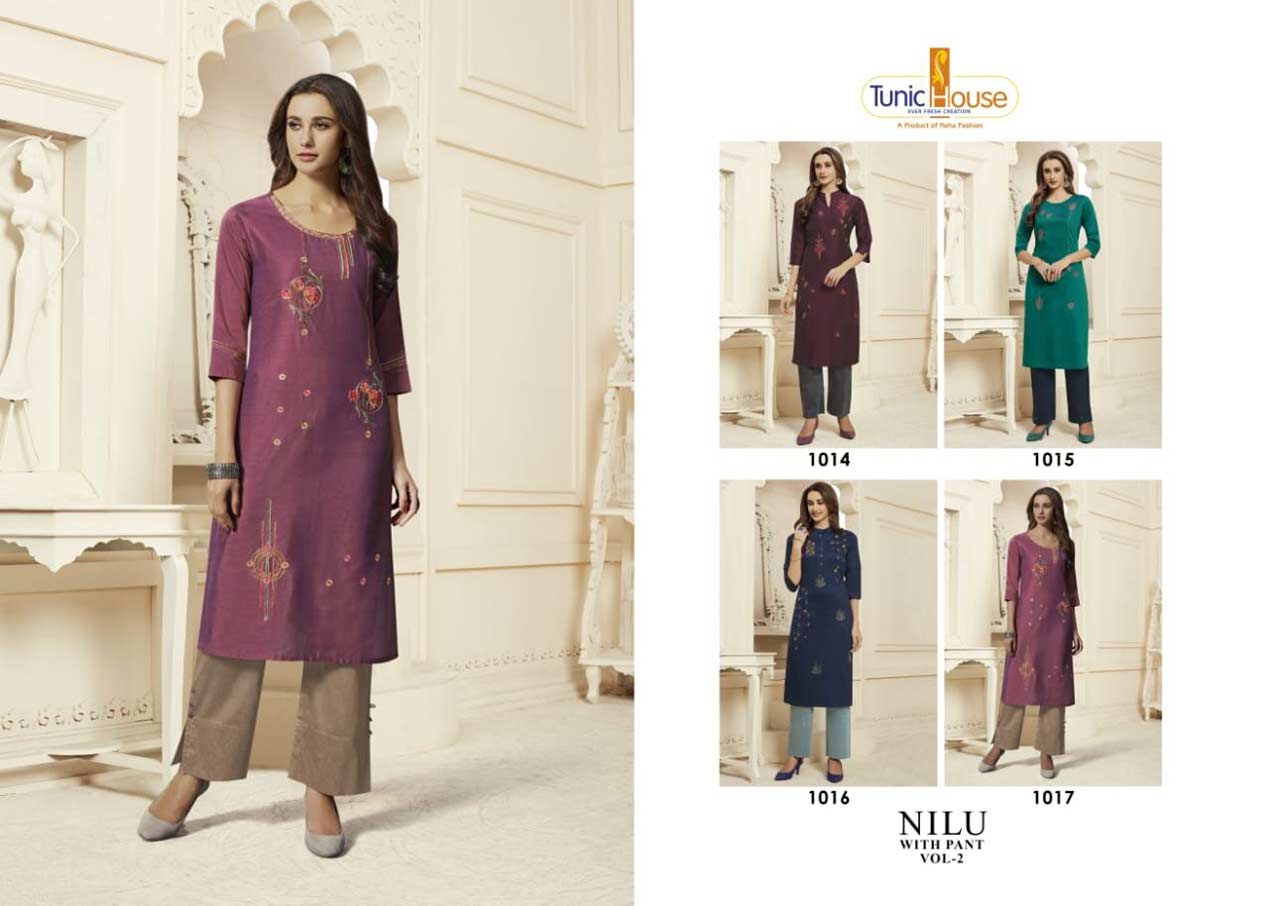 Nilu with Pant Vol-2 Neha Fashion Soft Silk Kurti Nilu with Pant Vol-2 Neha Fashion Soft Silk Kurti